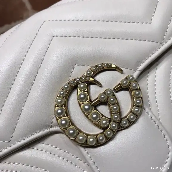 Firstbag ru Pearl GUCCI Chain Marmont GG Belt Bag 0625